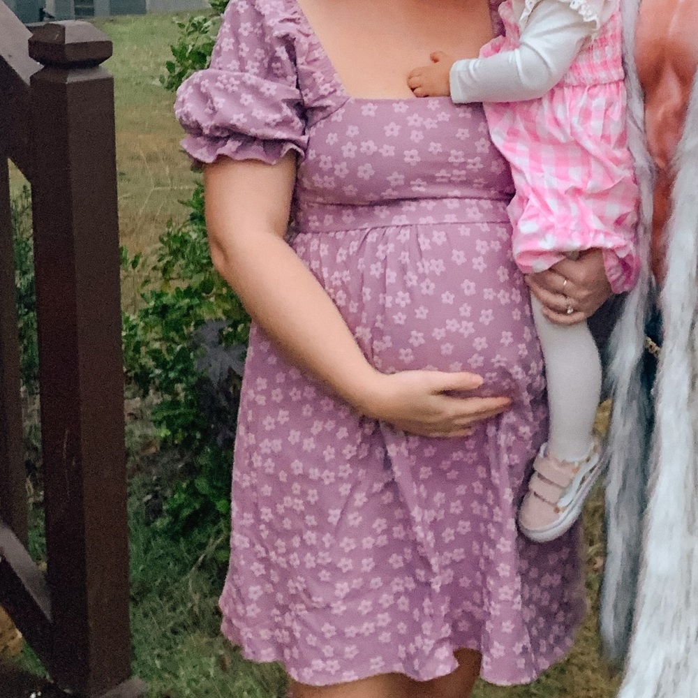 Pink Lily Purple Floral Mini Dress